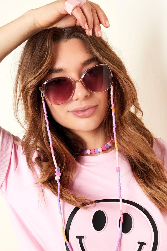 Erwachsene – Pink Hearts Sonnenbrillenband – Mutter-Tochter-Kollektion Lila polymer clay Bild2